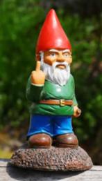Prachtig tuinbeeldje Kabouter met middelvinger (15cm), Ophalen of Verzenden, Nieuw