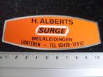 folie sticker H. Alberts surge melkleidingen lunteren logo, Verzamelen, Stickers, Verzenden, Zo goed als nieuw, Bedrijf of Vereniging