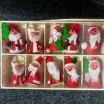 10 vintage kerstmannetjes AFA wollminiaturen van vilt, Diversen, Kerst, Ophalen of Verzenden, Nieuw