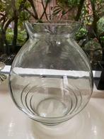 Vintage Leerdam vaas. Ribbelvaas met uitlopende kraag ., Ophalen of Verzenden