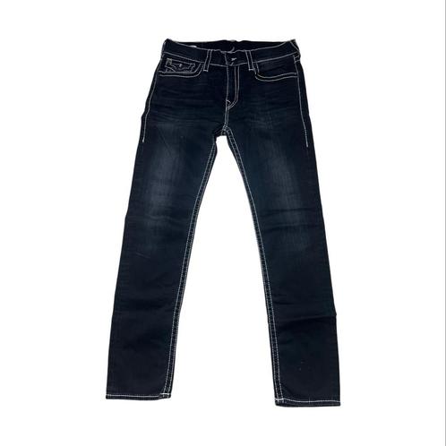 True Religion Rocco Big T Flap Jeans Midnight Blue W34/L/50, Kleding | Heren, Spijkerbroeken en Jeans, Zo goed als nieuw, W32 (confectie 46) of kleiner