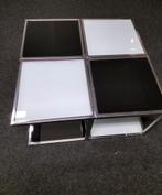 Moderne Salontafel Chroom/Glas design bijzettafel, Ophalen, Gebruikt, 50 tot 100 cm, Geen
