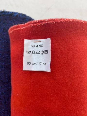 Meubelstof De Ploeg VILANO wolvilt rood 14 meter beschikbaar voor biedingen