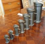 set van 7 antieke tinnen maten, Verzenden