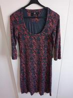 M leuke jurk grijs met rood paarse bloemen viscose Sissy Boy, Maat 38/40 (M), Overige kleuren, Ophalen of Verzenden, Knielengte