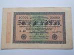 Oude 20.000 mark bankbiljet uit 1923 Duitsland, Postzegels en Munten, Bankbiljetten | Europa | Niet-Eurobiljetten, Ophalen of Verzenden