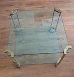 Peter Ghyczy salontafel – messing & glas – 1970s brutalist, Minder dan 50 cm, Rechthoekig, 50 tot 100 cm, Ophalen of Verzenden