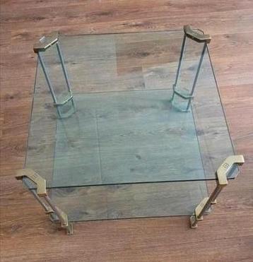 Peter Ghyczy salontafel – messing & glas – 1970s brutalist beschikbaar voor biedingen