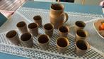 Set van 12 vintage Grespont Franse bekers en kan, Antiek en Kunst, Ophalen of Verzenden
