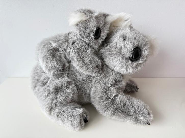 Knuffel koalabeer, koala moeder met baby op rug 30 cm, Kinderen en Baby's, Speelgoed | Knuffels en Pluche, Zo goed als nieuw, Beer