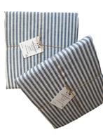 100% linnen dekbedovertrek 140x200 (set van 2) Blue/White, Eenpersoons, Blauw, Dekbedovertrek, Nieuw