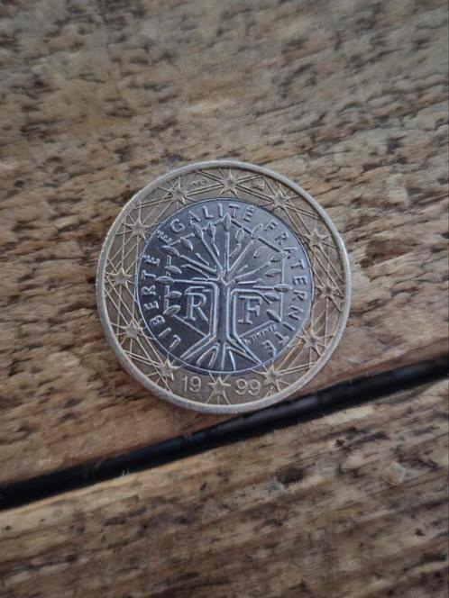 Zeldzame Franse 1999 1 euro munt, Postzegels en Munten, Munten | Europa | Euromunten, Losse munt, 1 euro, Frankrijk, Ophalen of Verzenden