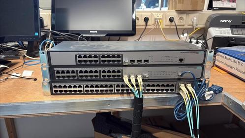 Bundel HP 48poort+HP24poort+HP16port+ 8x SPF glasvezel, Computers en Software, Netwerk switches, Zo goed als nieuw, Ophalen of Verzenden