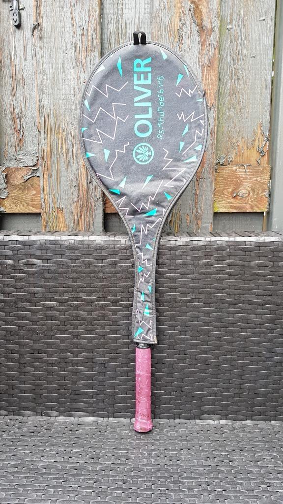 Oliver RS-Thunderbird badminton racket, in hoes. S0, Sport en Fitness, Badminton, Gebruikt, Racket(s), Ophalen of Verzenden