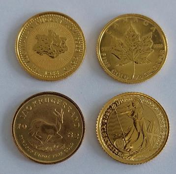 4 verschillende munten van 1/10 ounce Goud voor 1265 euro beschikbaar voor biedingen