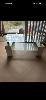 Moderne glazen salontafel, Huis en Inrichting, Ophalen, Gebruikt, 100 tot 150 cm, 50 tot 100 cm