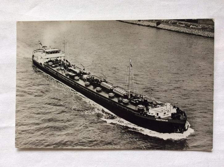 Motortankschip Aquitania op de Rijn Binnenvaart, Verzamelen, Ansichtkaarten | Themakaarten, Ongelopen, 1940 tot 1960, Overige thema's