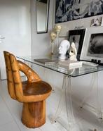 Vintage houten stoel Hand jaren 70, Antiek en Kunst, Ophalen