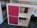 Roze-wit kastje met lades en deur, Huis en Inrichting, Kasten | Kledingkasten, Ophalen, Zo goed als nieuw, Minder dan 100 cm, Modern