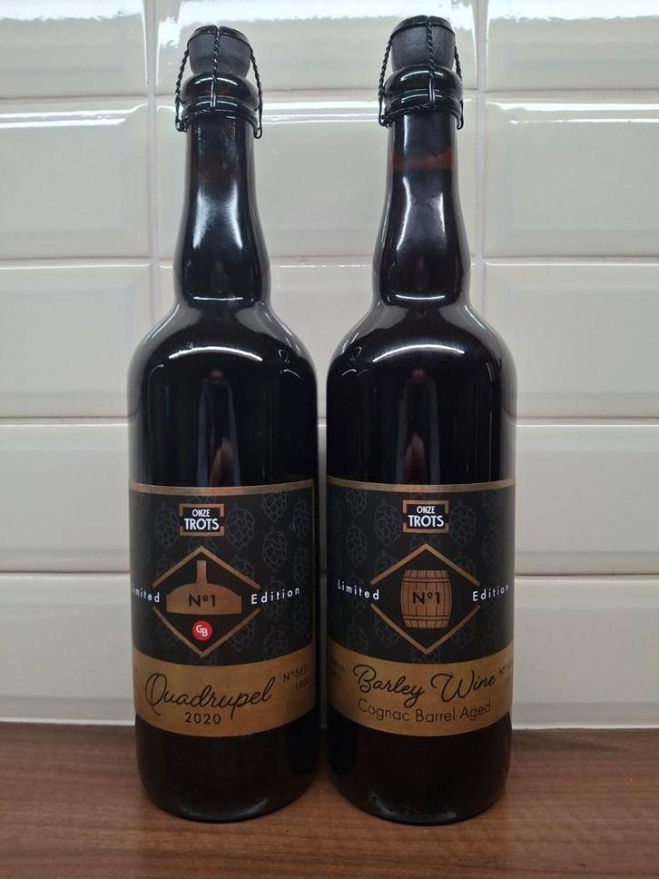 Gulpener/ Onze Trots Quadrupel 2020 + Barleywine Cognac BA, Verzamelen, Biermerken, Nieuw, Flesje(s), Gulpener, Ophalen of Verzenden