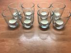 Set van 10 waxine licht houders / glaasjes, Ophalen, Overige materialen, Wit, Zo goed als nieuw