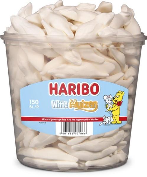 150 stuks Haribo Witte Muizen - snoep - GRATIS VERZENDING, Diversen, Levensmiddelen, Verzenden