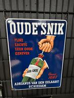 Emaille reclamebord Oude Snik Jenever Langcat Bussum, Verzamelen, Merken en Reclamevoorwerpen, Ophalen, Zo goed als nieuw, Reclamebord