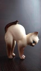 Vintage keramiek bange kat Siamese kat beeldje beeld poes, Ophalen of Verzenden