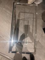 2x Witte Salontafel Bijenkorf Chroom, Huis en Inrichting, Tafels | Salontafels, Ophalen, Vierkant, 50 tot 100 cm, Zo goed als nieuw