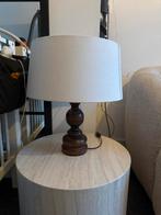 Mooie houten tafellamp met stoffen kap, Ophalen of Verzenden, Gebruikt, Hout, 150 tot 200 cm