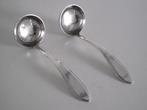 2 RVS puntfilet juslepel 18 cm Gerritsen 1900-1930 ook p st, Antiek en Kunst, Ophalen of Verzenden