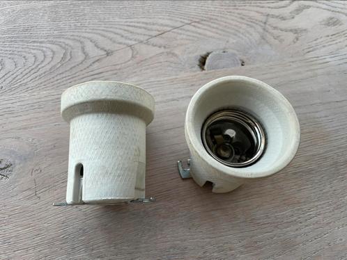 Porseleinen gaslamp fittingen E27 uit fabriekslamp, Antiek en Kunst, Antiek | Lampen, Ophalen of Verzenden