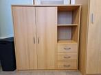 Kledingkast - hout - 2 deuren - 3 lades, Huis en Inrichting, Kasten | Kledingkasten, Ophalen, Gebruikt, 100 tot 150 cm, 100 tot 150 cm