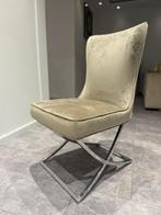 Eettafel stoelen suéde beige, Huis en Inrichting, Ophalen, Overige kleuren, Zo goed als nieuw, Vier
