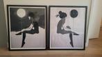 2 mooie prints incl lijsten., Huis en Inrichting, Ophalen, Minder dan 50 cm, Zo goed als nieuw, Minder dan 50 cm