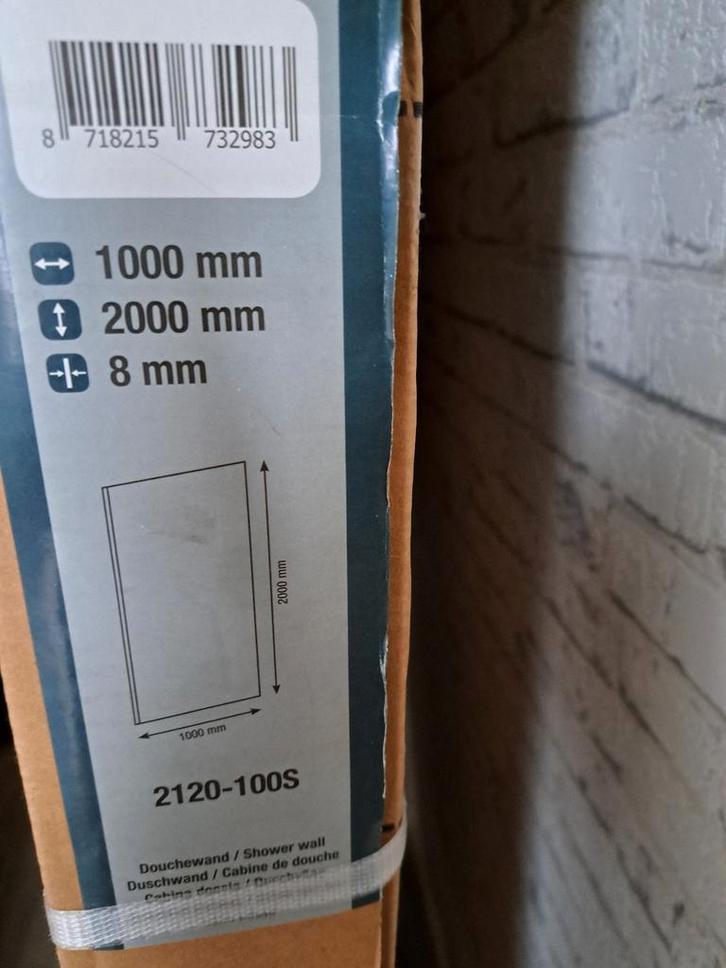 Douche wand met draaideur, Doe-het-zelf en Verbouw, Vloerdelen en Plavuizen, Nieuw, Laminaat, Hout, 50 tot 150 cm, 30 cm of meer