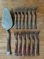 12 Vintage Sola GZ 640 gebaksvorkjes (smal) + taartschep, Antiek en Kunst, Antiek | Bestek, Ophalen of Verzenden