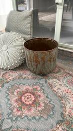 2 bloempotten goud blauw, Tuin en Terras, Bloempotten, Ophalen, Zo goed als nieuw, Rond, Minder dan 25 cm