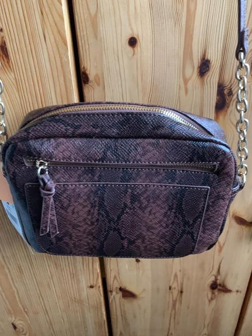Leuke tas met een trendy slangenprint(nr.25 D4), Sieraden, Tassen en Uiterlijk, Tassen | Damestassen, Nieuw, Schoudertasje, Bruin