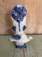 Klein blauw vaasje porselein. Vintage. Paradijsvogel / pauw., Ophalen
