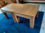 Twee 2 houten vierkante salontafels met lade., Ophalen, Gebruikt, 50 tot 100 cm, Vierkant
