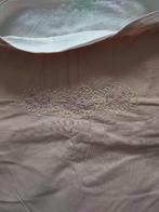 dekbedovertrek vintage geborduurd 140 x 200 cm, Eenpersoons, Beige, Dekbedovertrek, Ophalen of Verzenden
