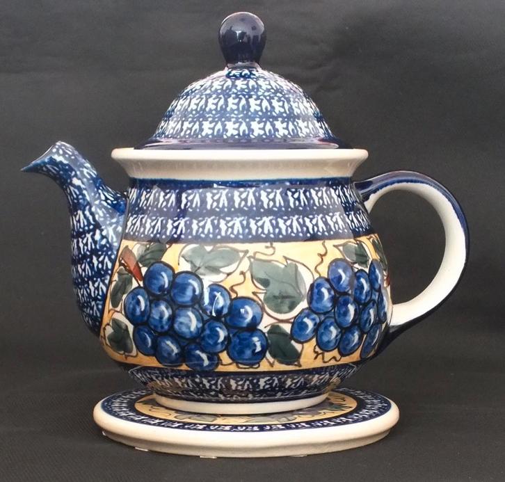 Nieuwe theepot inc. onderzetter/handmade/Boleslawiec/1,6 ltr, Huis en Inrichting, Keuken | Servies, Nieuw, Overige typen, Overige stijlen