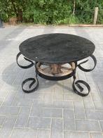 Mooie ronde tuintafel - salontafel met karrewiel, Tuin en Terras, Tuintafels, Ophalen, Gebruikt, Rond, Metaal