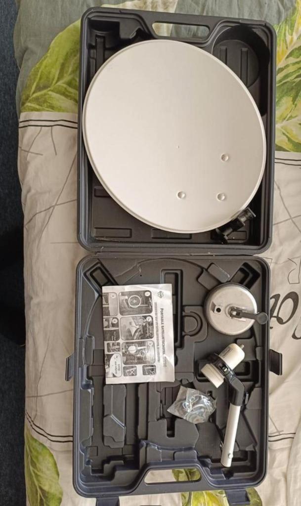 Mobiele sateliet schotel met ontvanger, Audio, Tv en Foto, Schotelantennes, Zo goed als nieuw, Overige merken, Ophalen