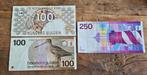 Gulden Biljetten - 100 (2x) & 250 Gulden, Ophalen, 100 gulden, Setje