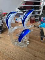 Glas voorwerp met Dolfijnen 26 cm hoog, Ophalen of Verzenden