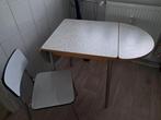 Keukentafel inklapbaar met stoel, Ophalen, 50 tot 100 cm, Zo goed als nieuw, Minder dan 100 cm