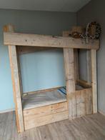 Stoere Peuterbed/ Kinderbed 140x70 cm Steigerhout, Kinderen en Baby's, 140 tot 160 cm, Matras, Zo goed als nieuw, 70 tot 85 cm