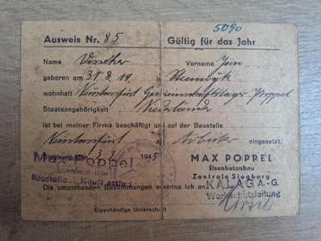 Ausweis Jan Visscher Steenwijk arbeitseinsatz Max Poppel AG beschikbaar voor biedingen